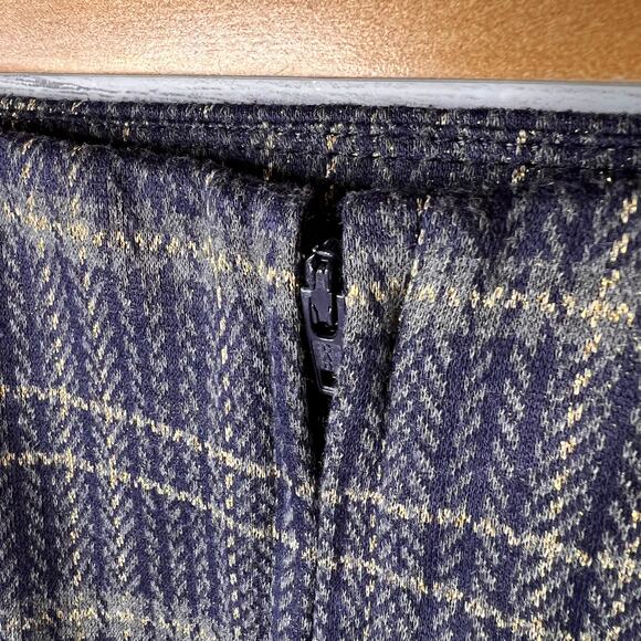 ModCloth Skirt Womens SZ Small Blue Sweet Silver Linings Plaid Mini School Girl - Picture 7 of 9